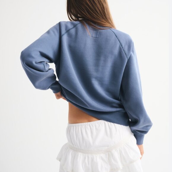 Abercrombie & Fitch Women's Graphic Raglan Classic Sunday Crew - Picture 2 of 10